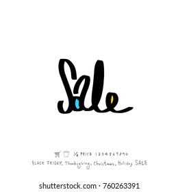 Hand drawn illustration / Black Friday sale - vector