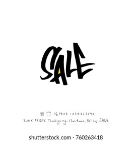 Hand drawn illustration / Black Friday sale - vector