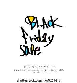 Hand drawn illustration / Black Friday sale - vector
