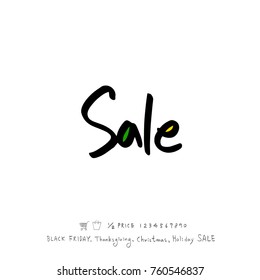 Hand drawn illustration / Black Friday sale - vector