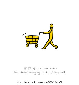 Hand drawn illustration / Black Friday sale - vector