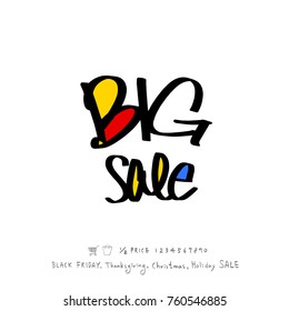 Hand drawn illustration / Black Friday sale - vector