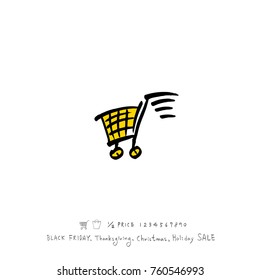 Hand drawn illustration / Black Friday sale - vector