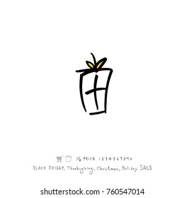 Hand drawn illustration / Black Friday sale - vector