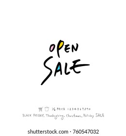 Hand drawn illustration / Black Friday sale - vector