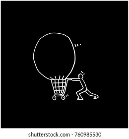 Hand drawn illustration / Black Friday sale - vector