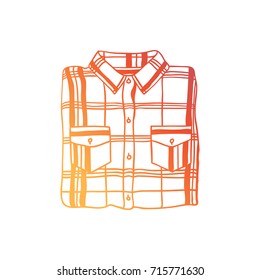 Hand drawn illustration blouse. Creative ink art work. Actual vector drawing shirt