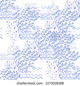 Hand drawn illustration with blue scribble color texture ink hand on black background for decoration design. Hand drawn trendy native modern paint ink texture. Decorative color art. Abstract ink blot.