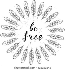 hand drawn illustration  in boho style