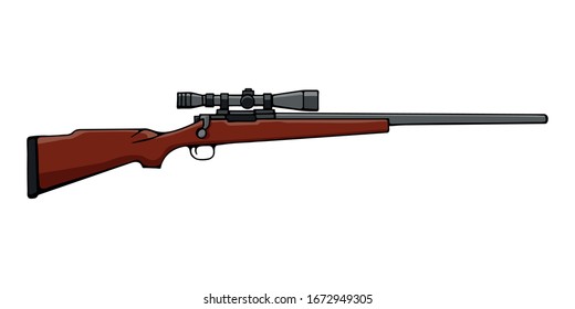 Hand Drawn Illustration Bolt Action Sniper Stock Vector Royalty Free Shutterstock