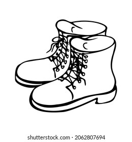 Hand Drawn Illustration Boots Doodle Style Stock Vector (Royalty Free ...