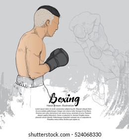 hand drawn illustration of boxing. boxing background design