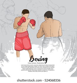 hand drawn illustration of boxing. boxing background design
