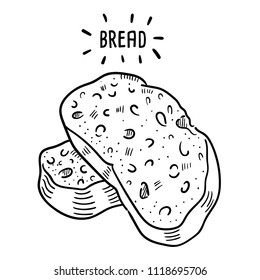 Hand drawn illustration of bread.