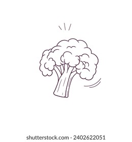 Hand Drawn illustration of broccoli icon. Doodle Vector Sketch Illustration