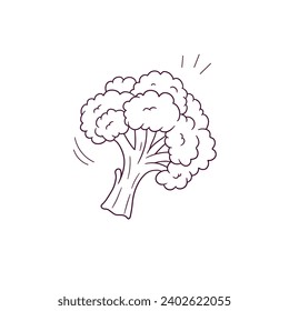 Hand Drawn illustration of broccoli icon. Doodle Vector Sketch Illustration