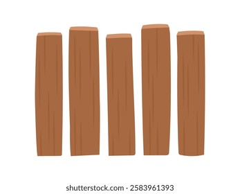 Hand drawn illustration of brown wooden fence