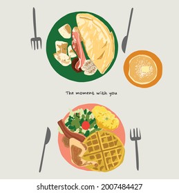 hand drawn illustration brunch time