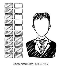 Hand drawn illustration of business vector icon for web