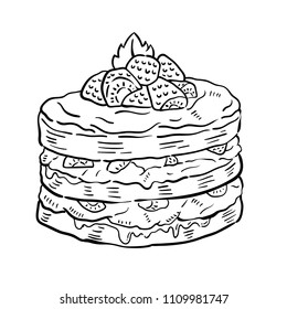 Hand drawn illustration of Cake.