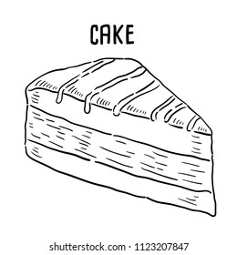 Hand drawn illustration of cake.