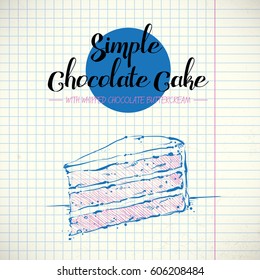 Hand drawn illustration of cake. Vector collection.