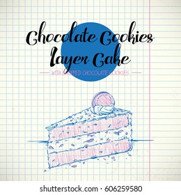 Hand drawn illustration of cake. Vector collection.
