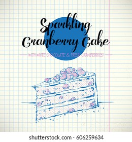 Hand drawn illustration of cake. Vector collection.