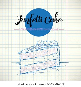 Hand drawn illustration of cake. Vector collection.