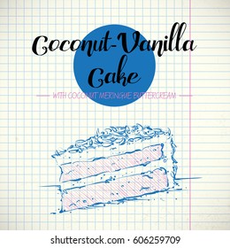 Hand drawn illustration of cake. Vector collection.