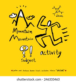 Hand drawn illustration & calligraphy - vector