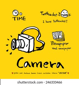 Hand drawn illustration & calligraphy - vector