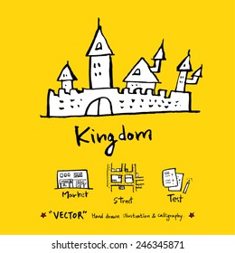 Hand drawn illustration & calligraphy - vector