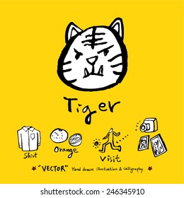 Hand drawn illustration & calligraphy - vector