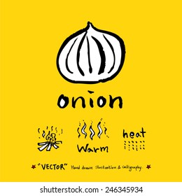 Hand drawn illustration & calligraphy - vector