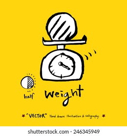 Hand drawn illustration & calligraphy - vector