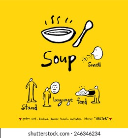 Hand drawn illustration & calligraphy - vector