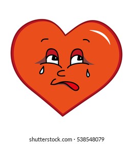 Hand drawn illustration of cartoon face design, heart shape and love. Perfect vector illustration for the celebration of love, icons