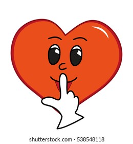 Hand drawn illustration of cartoon face design, heart shape and love. Perfect vector illustration for the celebration of love, icons