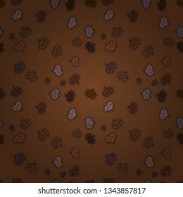 Hand drawn illustration in cartoon style. Vector. Graphic on brown, black and neutral colors. Art for web, print. Seamless pattern love pattern with nice lettering calligraphy text and hearts, doodles