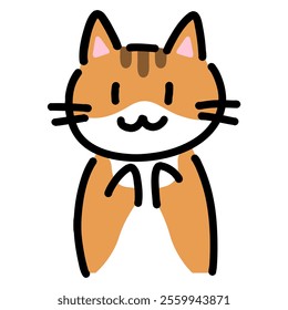 Hand drawn illustration of a cat