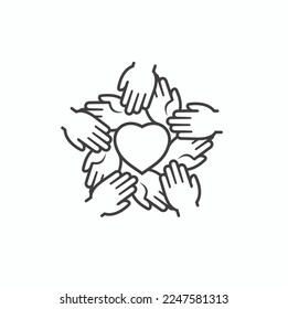 hand drawn illustration for charity or donation, vector art.