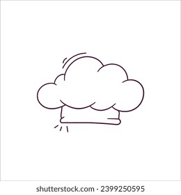 Hand Drawn illustration of chef hat icon. Doodle Vector Sketch Illustration
