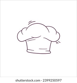 Handgezeichnete Illustration von Küchenchef Hut Symbol. Doodle-Vektorgrafik-Illustration