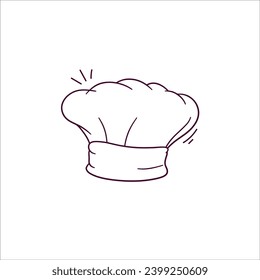 Hand Drawn illustration of chef hat icon. Doodle Vector Sketch Illustration