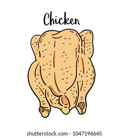 Hand drawn illustration of chicken.