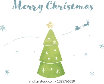 Hand drawn illustration of Christmas tree