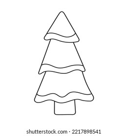 Dibujó la ilustración del árbol de navidad. Aislado sobre fondo blanco
