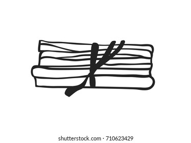Hand drawn illustration cinnamon. Creative ink art work. Actual vector drawing