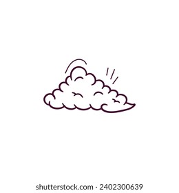 Ilustración Hand Drawn del icono de la nube. Ilustración del esbozo del vector Doodle